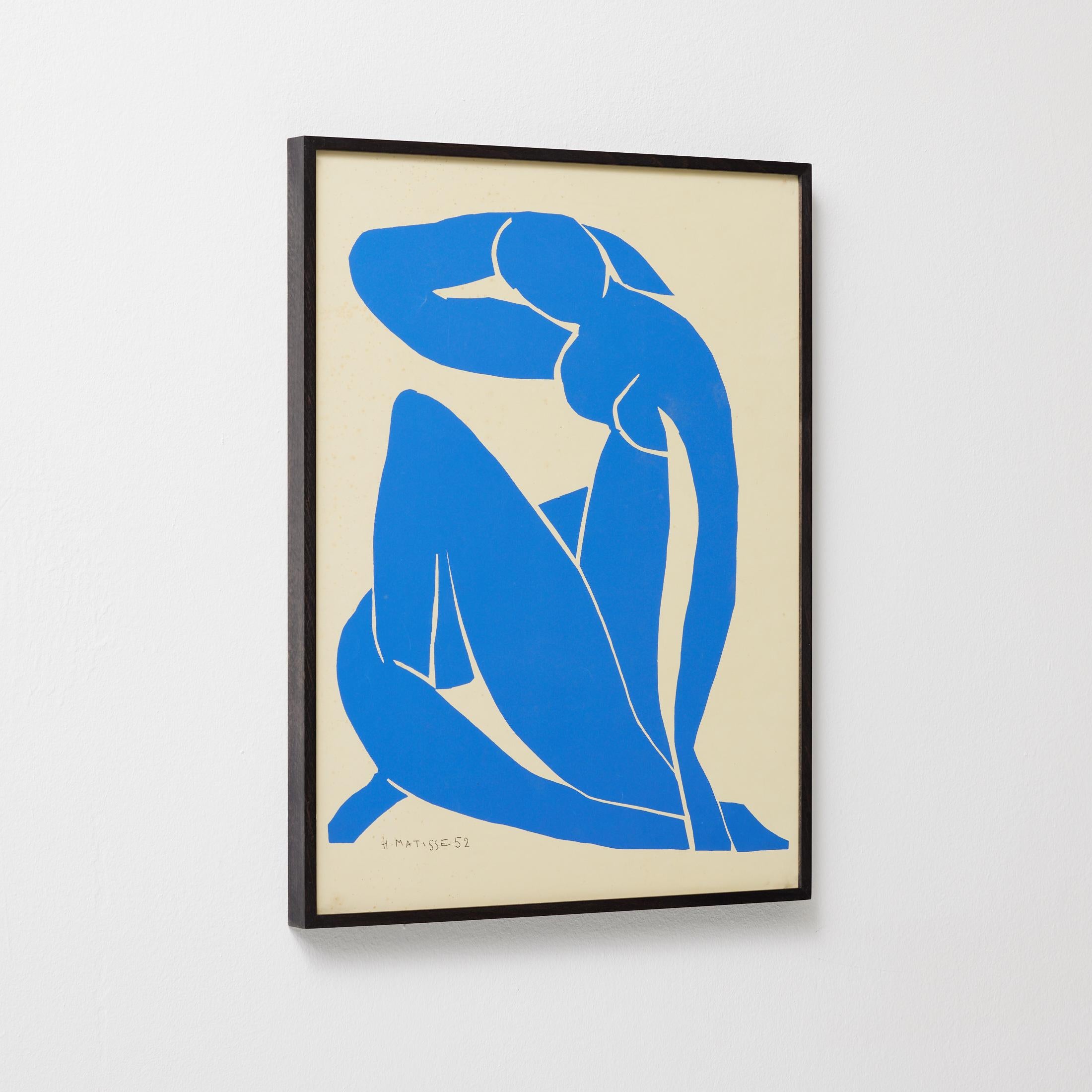 Framed Henri Matisse Cut Out Blue Lithograph Nu Bleu I, 1980 im Angebot 1