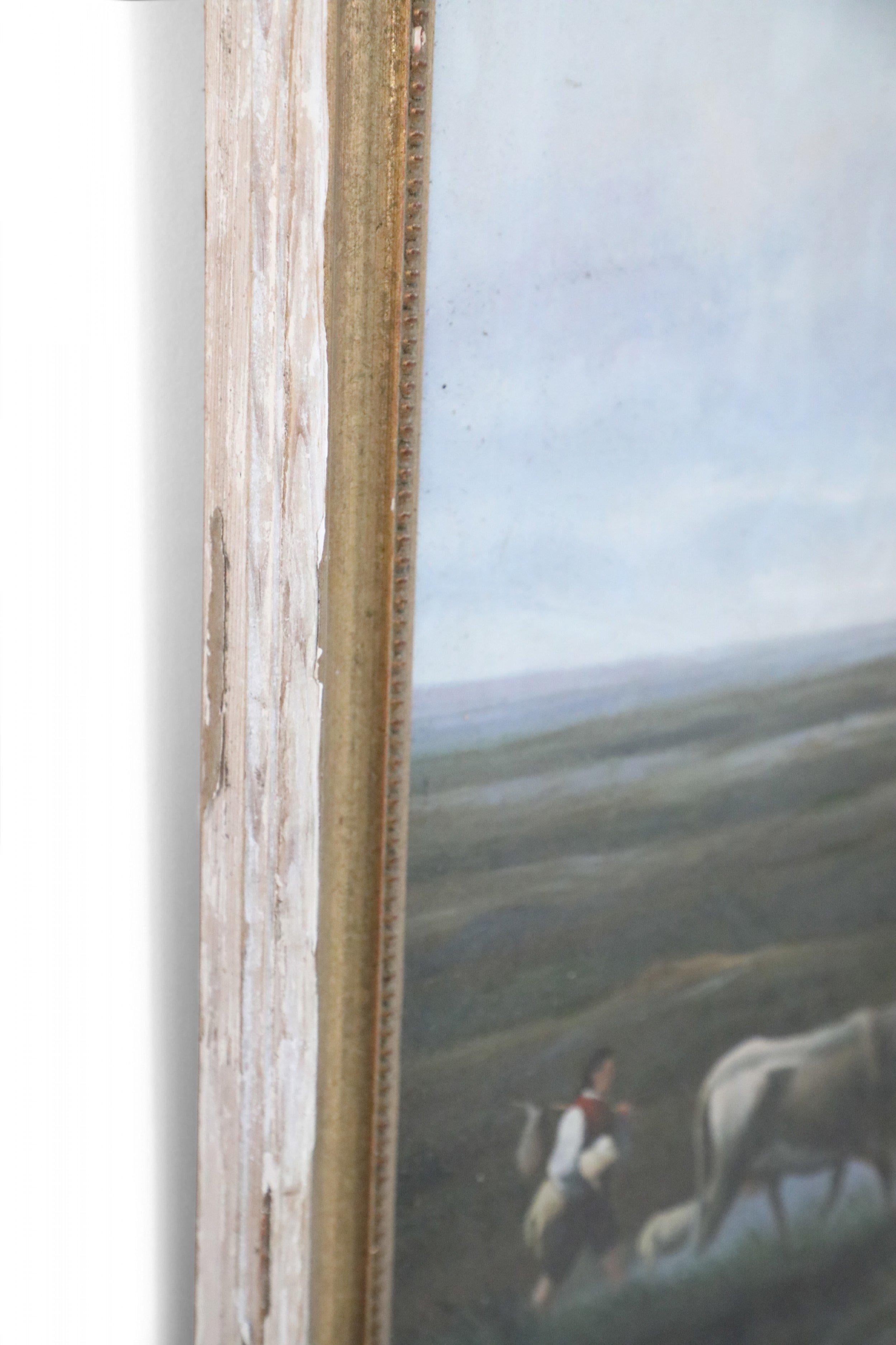 Framed Herder and Cattle Landscape Oil Painting For Sale 2
