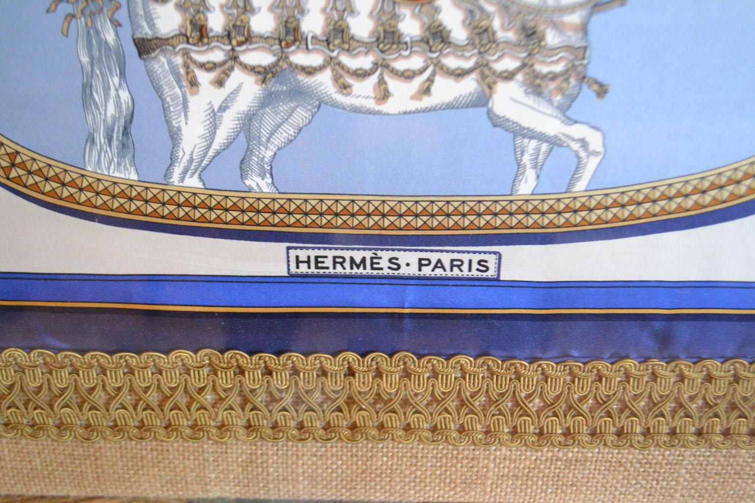 Framed Hermes Vintage Scarf 1