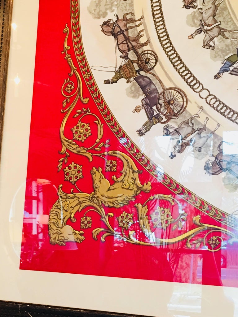Framed Hermès Scarf at 1stDibs