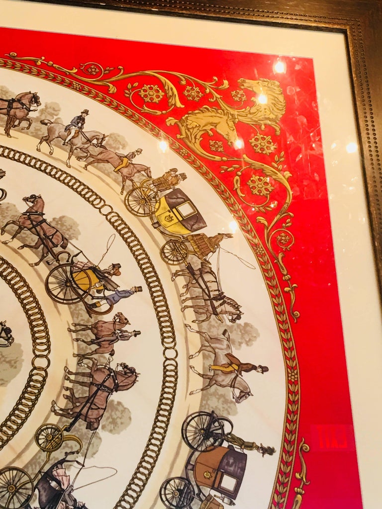 Framed Hermès Scarf at 1stDibs