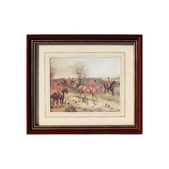 Framed Horse Print by William Joseph Shayer Fox Hunting Scene, England, 1800s