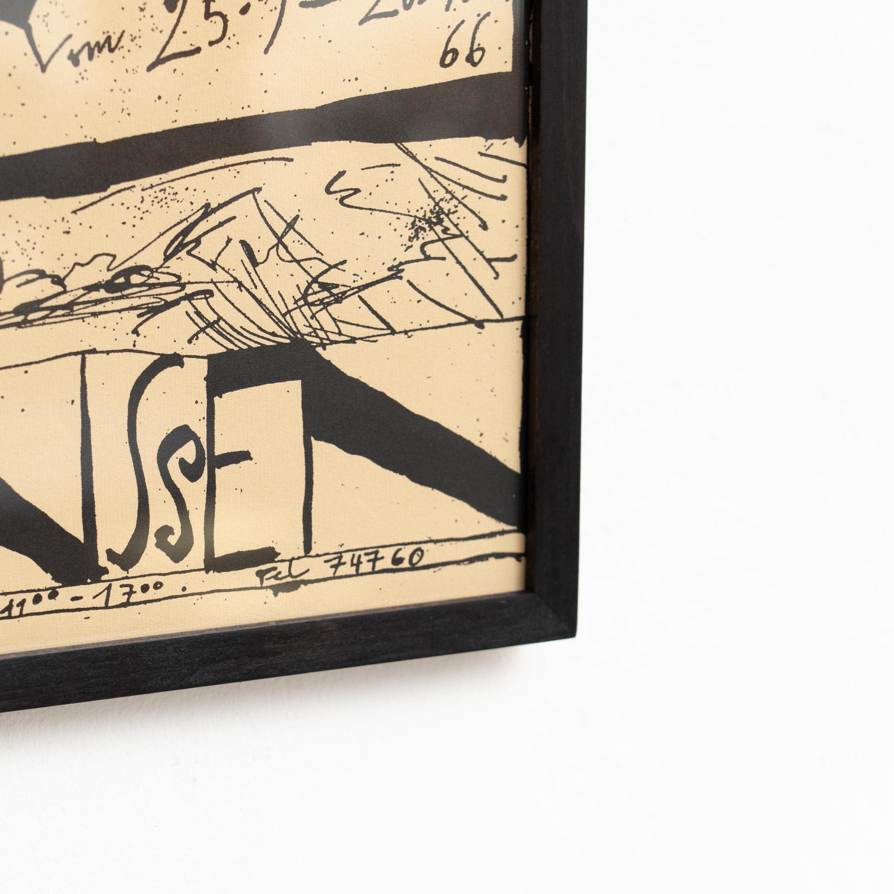 Gerahmter Horst Janssen signierter Druck - 'Lubeck', surrealistische Schwarz-Weiß-Kunst im Angebot 4