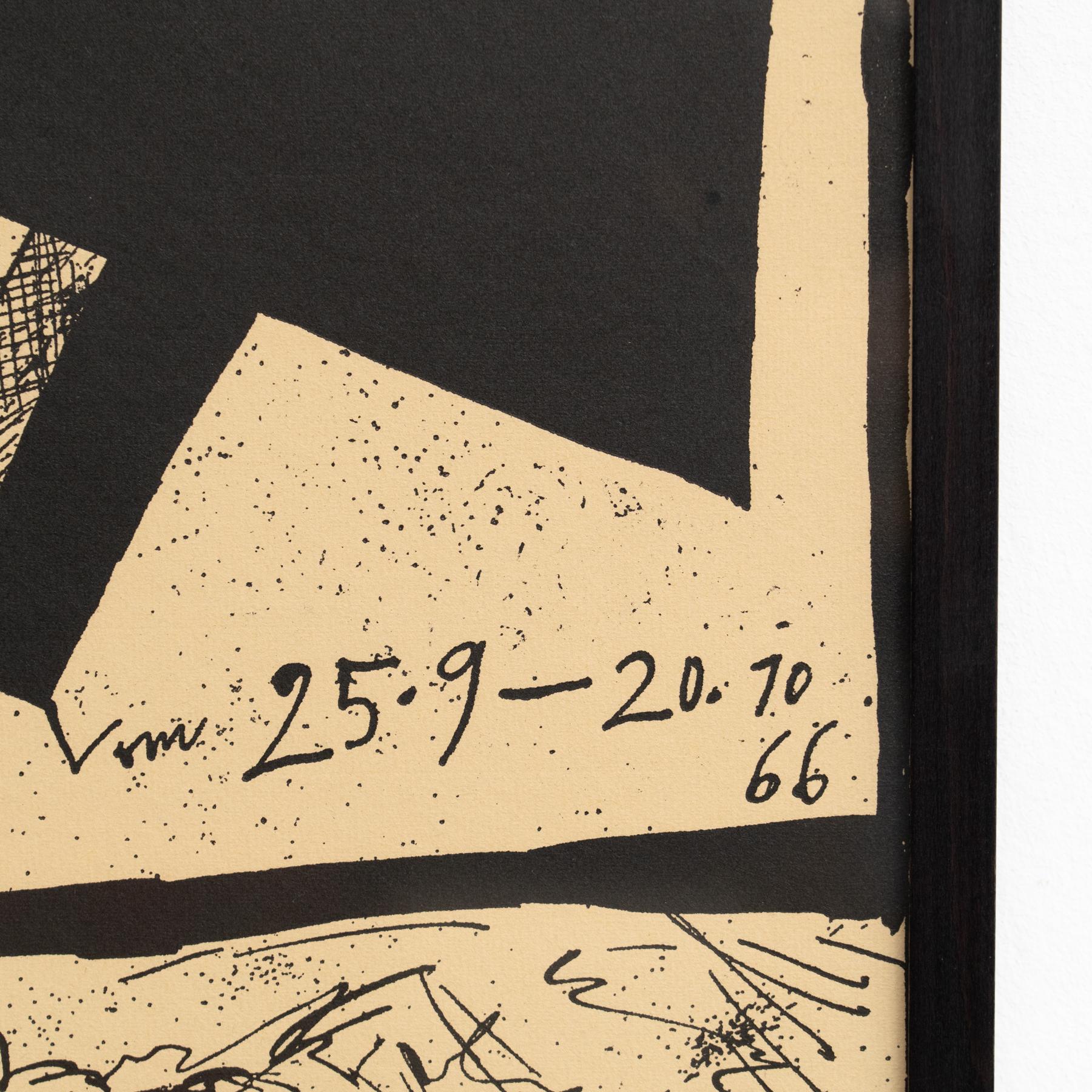 Gerahmter Horst Janssen signierter Druck - 'Lubeck', surrealistische Schwarz-Weiß-Kunst im Zustand „Gut“ im Angebot in Barcelona, Barcelona