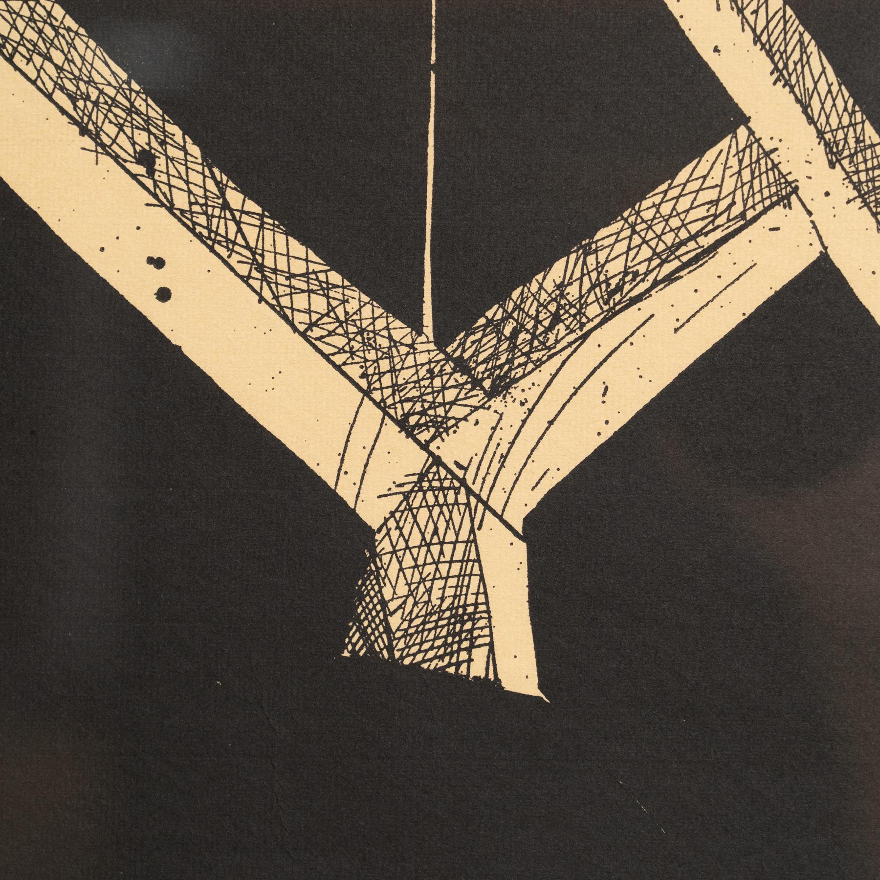 Gerahmter Horst Janssen signierter Druck - 'Lubeck', surrealistische Schwarz-Weiß-Kunst im Angebot 1