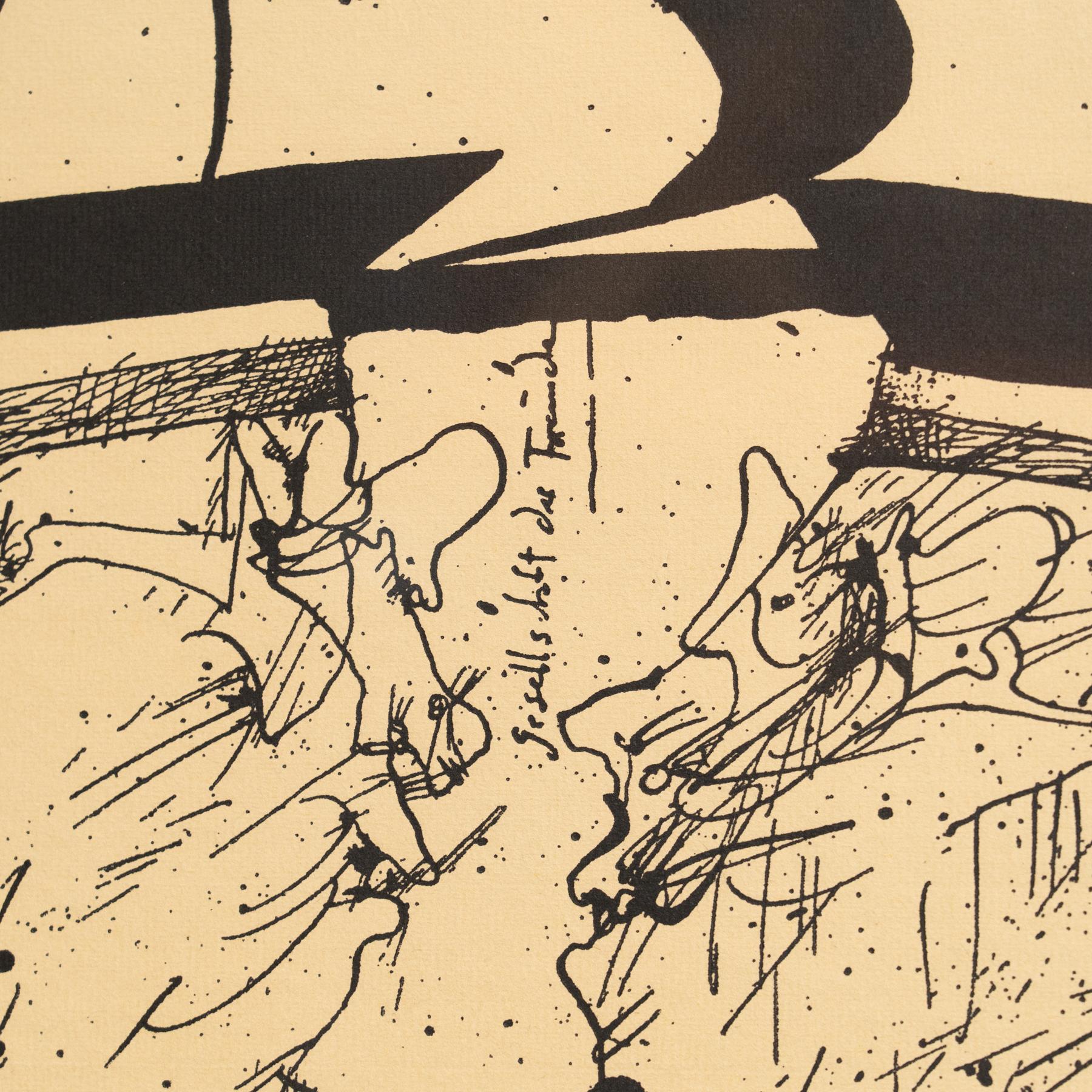 Gerahmter Horst Janssen signierter Druck - 'Lubeck', surrealistische Schwarz-Weiß-Kunst im Angebot 2