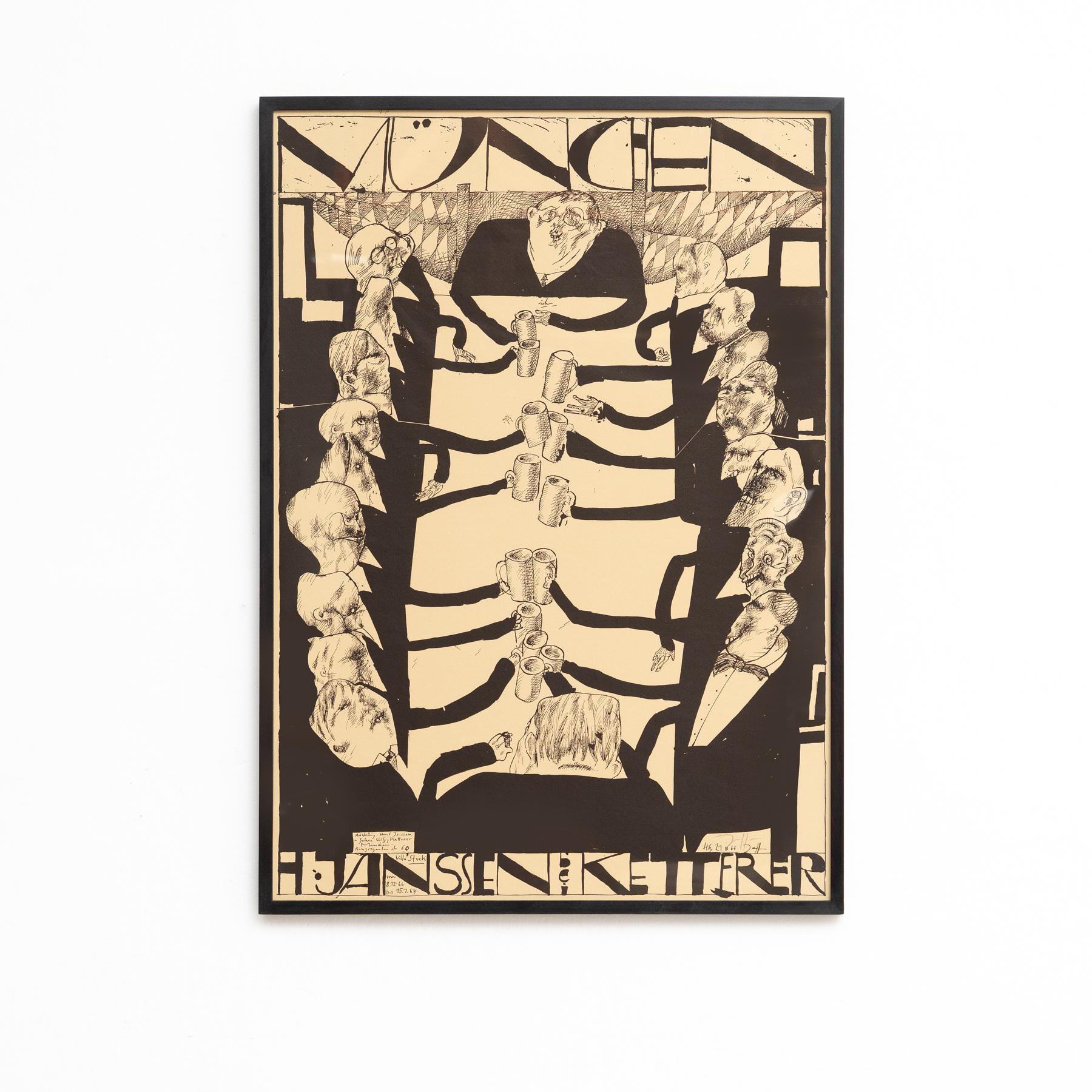 Gerahmter Horst Janssen signierter Druck - 'Munchen', surrealistische Schwarz-Weiß-Kunst

Entdecken Sie diesen bemerkenswerten handsignierten Druck von Horst Janssen mit dem Titel 