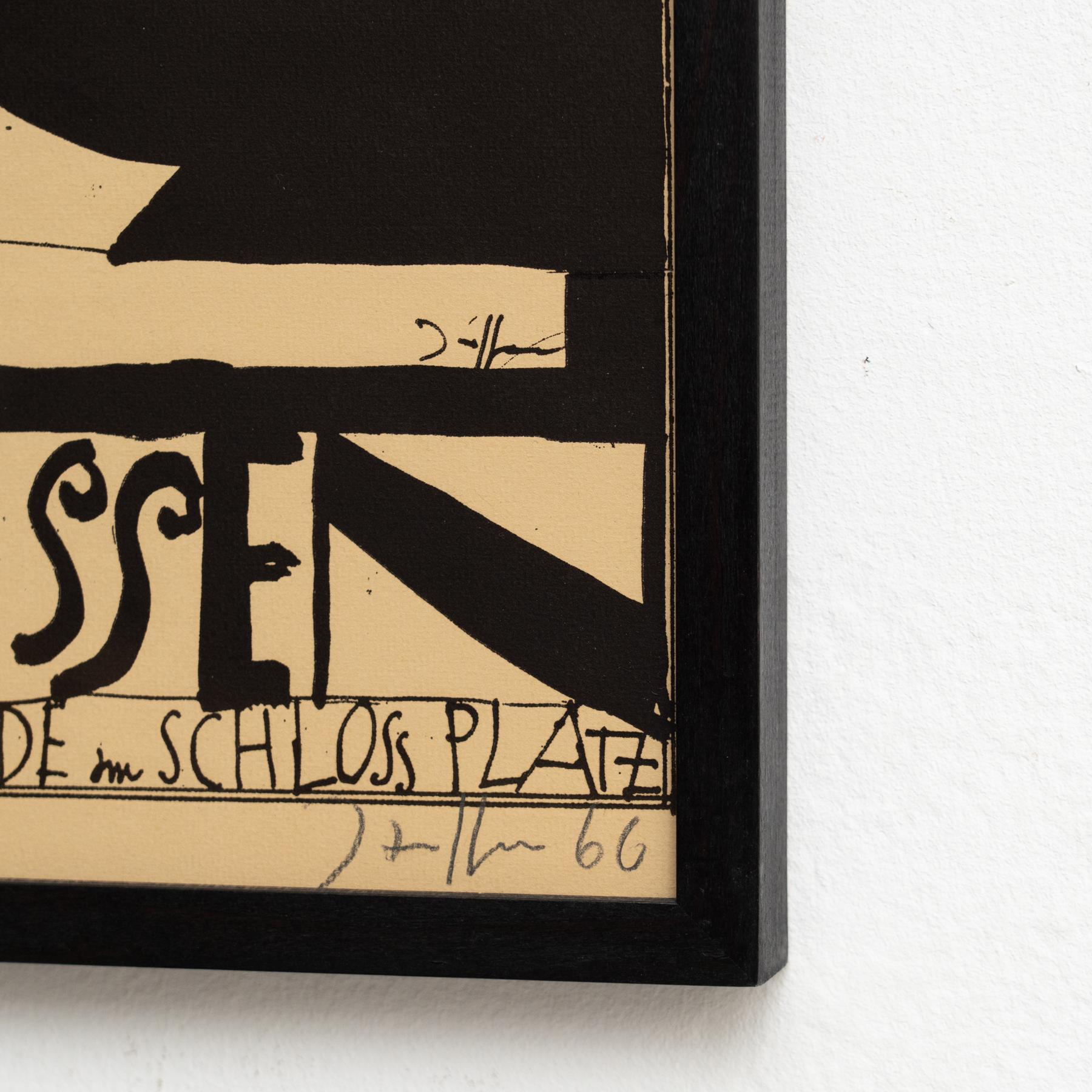 Stampa firmata Horst Janssen incorniciata - 'Stoccarda', arte surrealista in bianco e nero in vendita 4