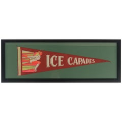 Vintage Framed Ice Capades Pennant