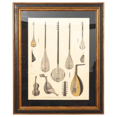 Framed Illustration of Antique Musical Instruments of Egypt