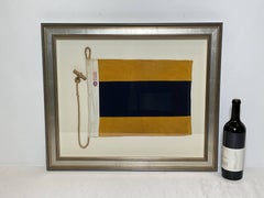Framed International Code of Signals Delta (D) Linen Flag