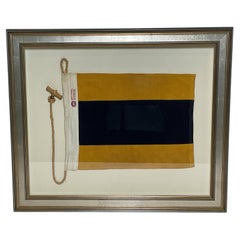 Framed International Code of Signals Delta (D) Linen Flag
