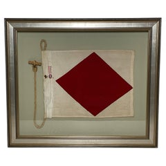 Framed International Code of Signals Foxtrot (F) Linen Flag