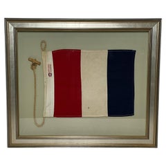 Framed International Code of Signals Tango (T) Linen Flag