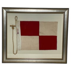 Drapeau en lin « Code international des signaux » (U) encadré