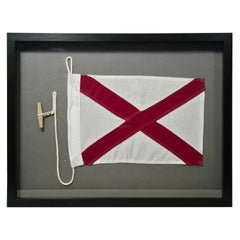 Framed International Code of Signals Victor (V) Linen Flag