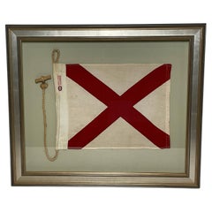 Framed International Code of Signals Victor (V) Linen Flag