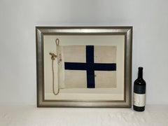 Framed International Code of Signals Whiskey (W) Linen Flag
