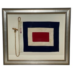 Framed International Code of Signals Whiskey (W) Linen Flag