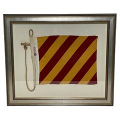 Framed International Code of Signals Yankee (Y) Linen Flag