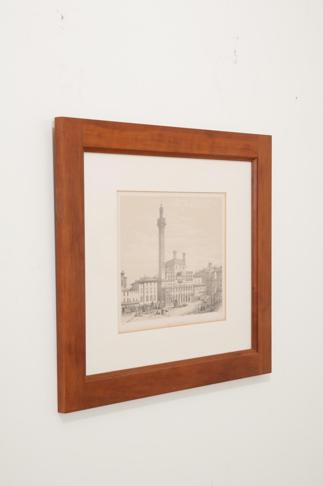 Framed Italian Lithograph of Venice In Good Condition For Sale In Baton Rouge, LA