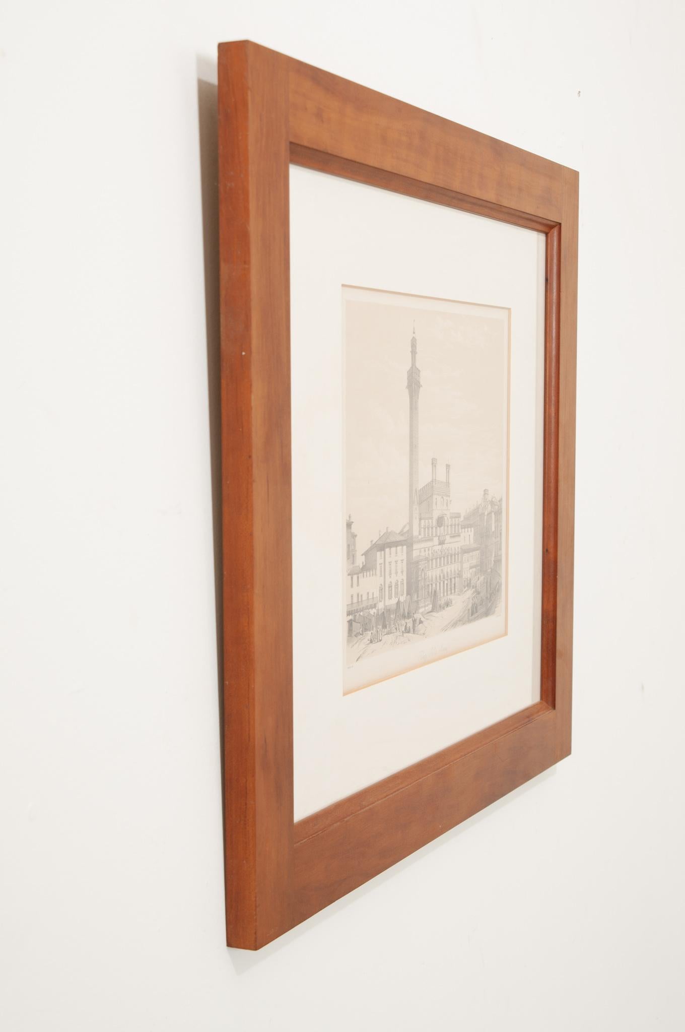 Framed Italian Lithograph of Venice For Sale 2
