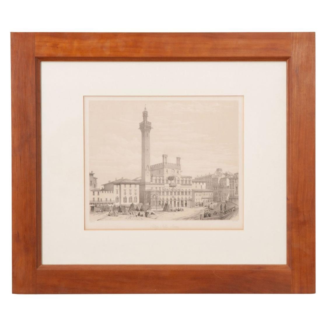 Framed Italian Lithograph of Venice For Sale