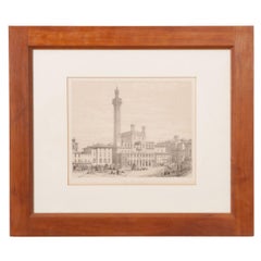 Vintage Framed Italian Lithograph of Venice