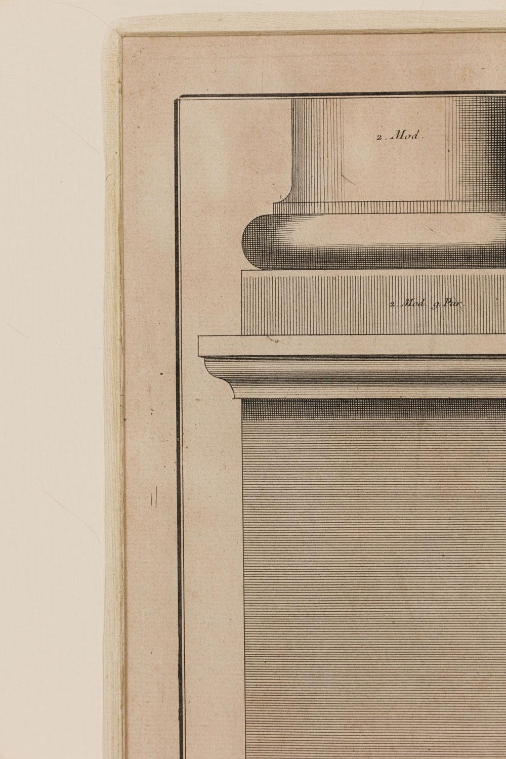 Framed Italian Neo-Classic Engravings of A Pedestal on Tuscan Base (Italienisch) im Angebot