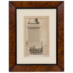 Framed Italian Neo-Classic Engravings of A Pedestal on Tuscan Base