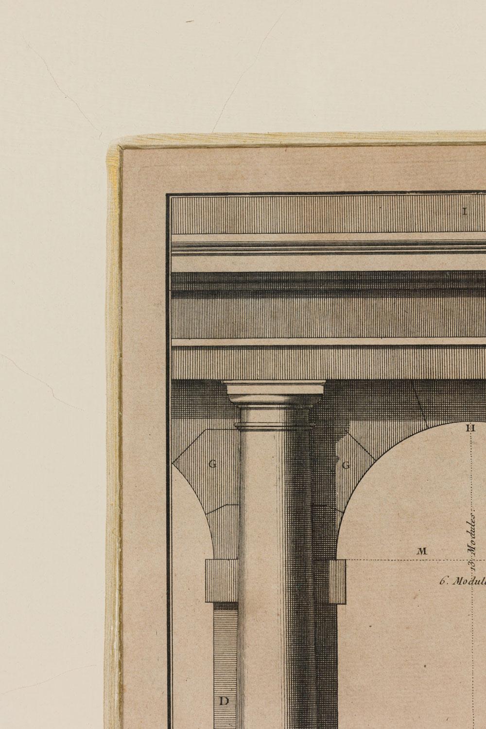 Gerahmte italienische neoklassische Stiche von Sockeln auf einem Bogengang (Neoklassisch) im Angebot