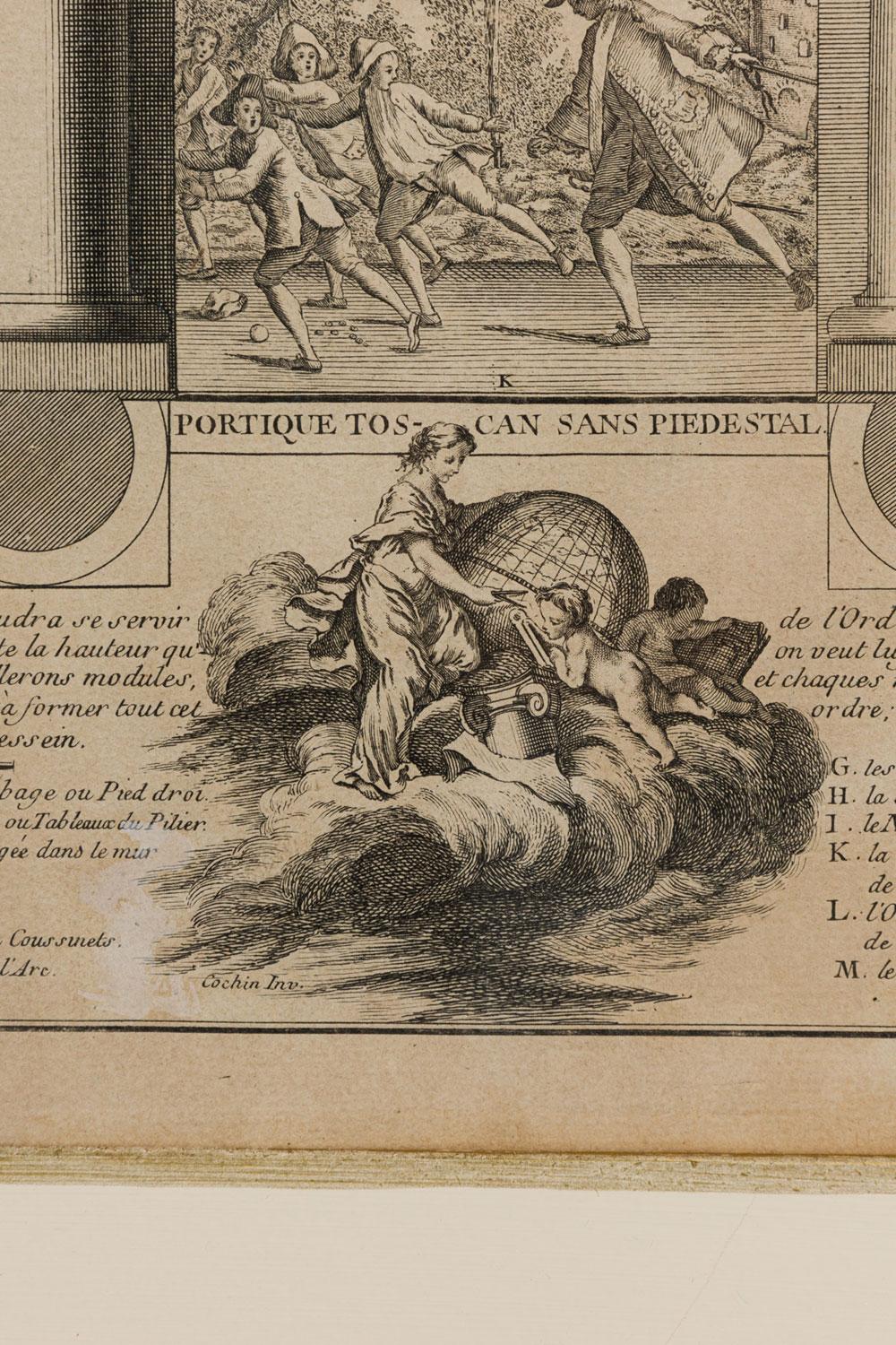 Gerahmte italienische neoklassische Stiche von Sockeln auf einem Bogengang im Zustand „Gut“ im Angebot in Queens, NY