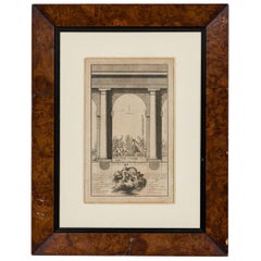 Framed Italian Neo-Classic Engravings of Pedestals on an Archway