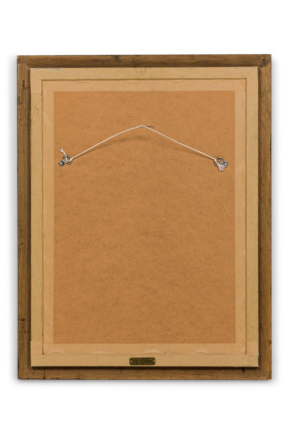 Gerahmte italienische neoklassische Stiche von Sockeln auf einem Bogengang mit Genreszene (Wurzelholz) im Angebot