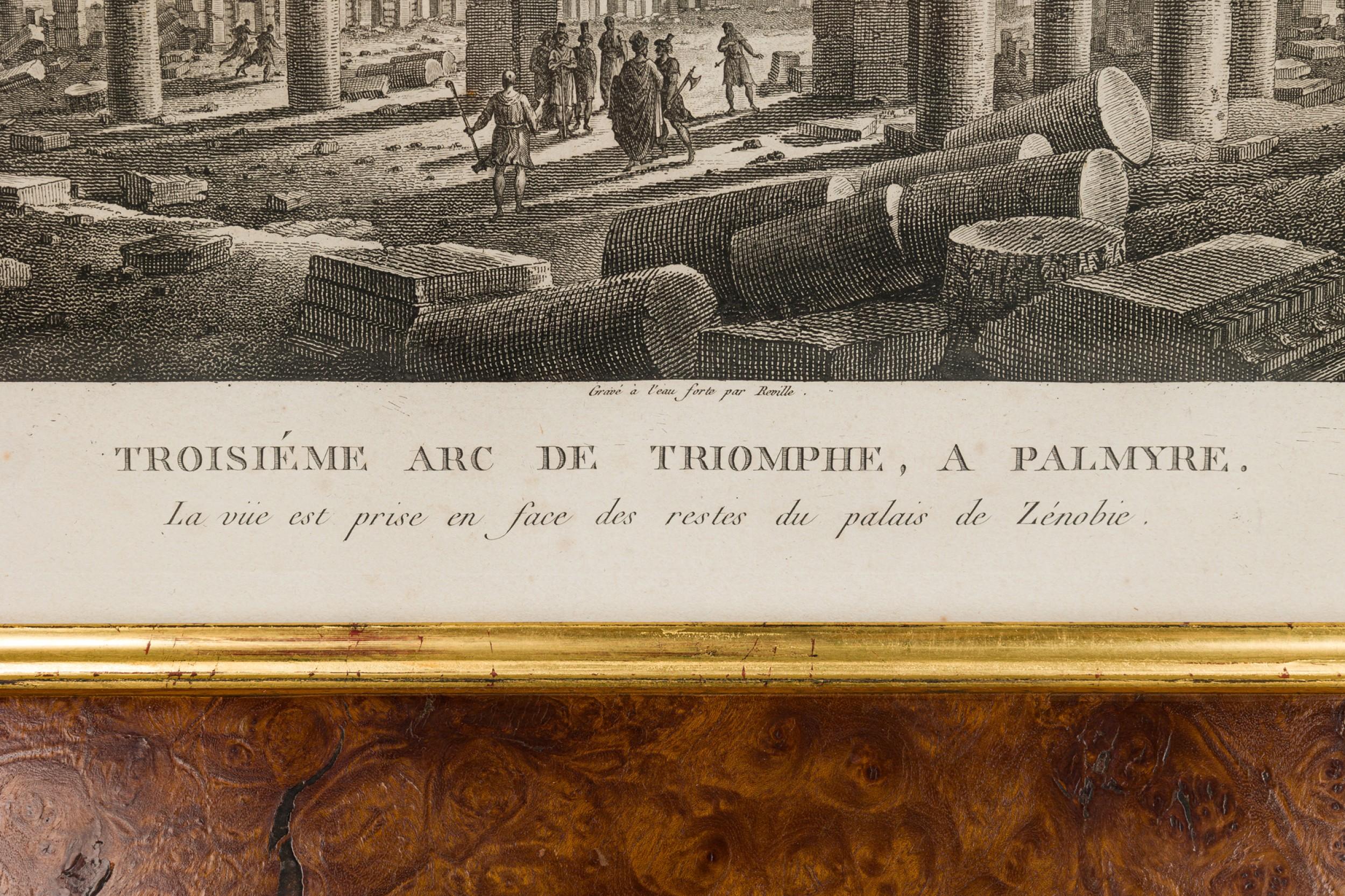 Gerahmte italienische neoklassische Lithographie der Großen Galerie von Palmyra im Zustand „Gut“ im Angebot in Queens, NY