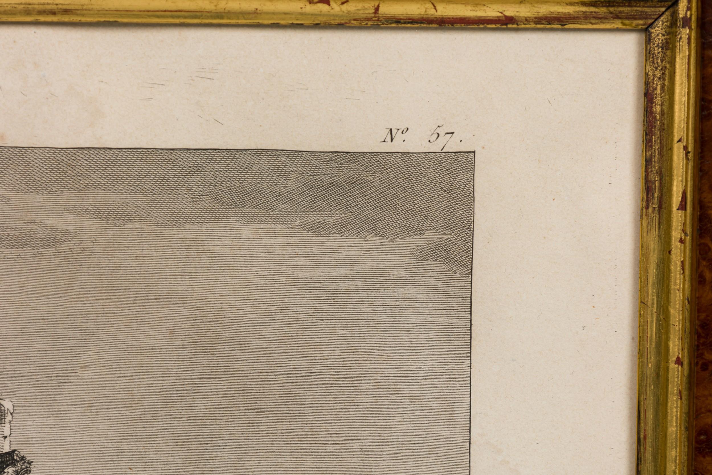 Gerahmte italienische neoklassische Lithographie der Großen Galerie von Palmyra (19. Jahrhundert) im Angebot