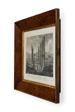 Framed Italian Neo-Classic Lithograph of The Temple of Baalshamin