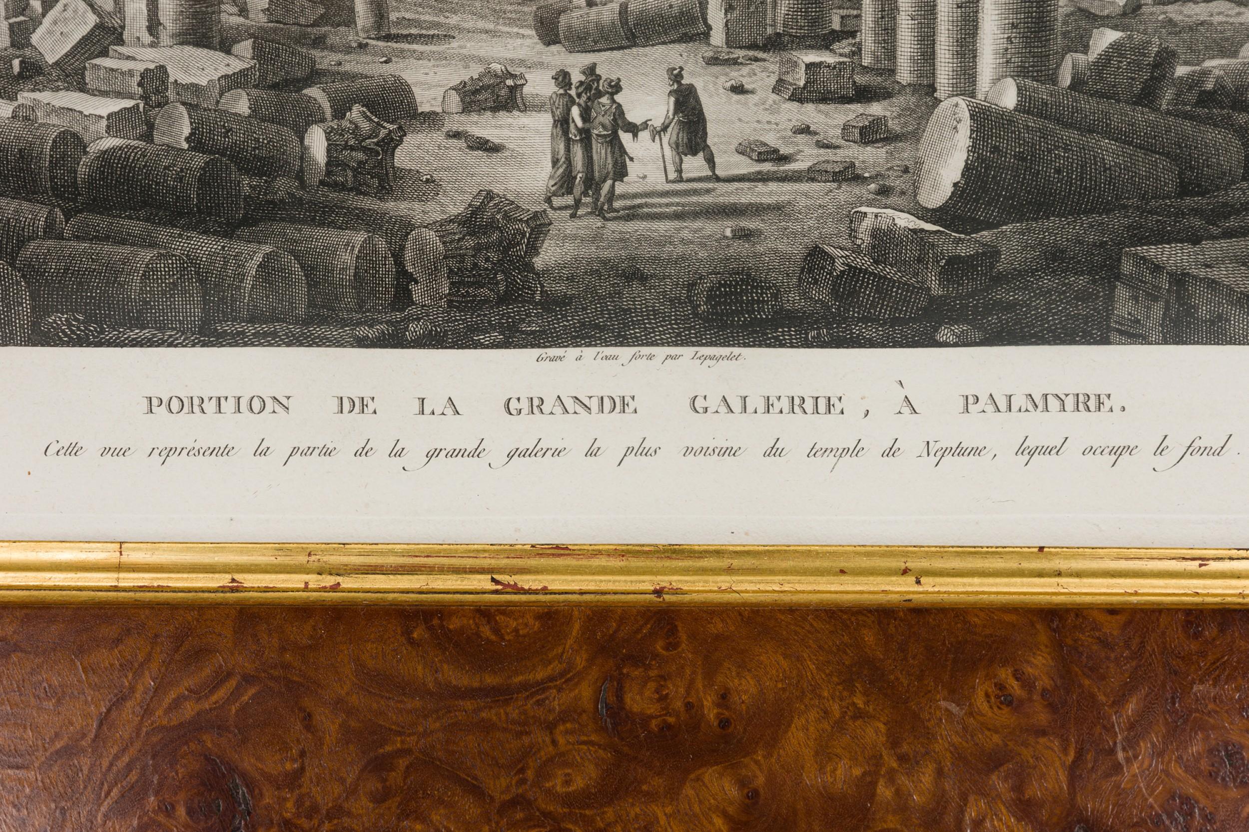 Framed Italian Neo-Classic Lithograph of The Temple of Baalshamin im Zustand „Gut“ im Angebot in Queens, NY