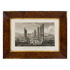 Framed Italian Neo-Classic Lithograph of The Temple of Baalshamin