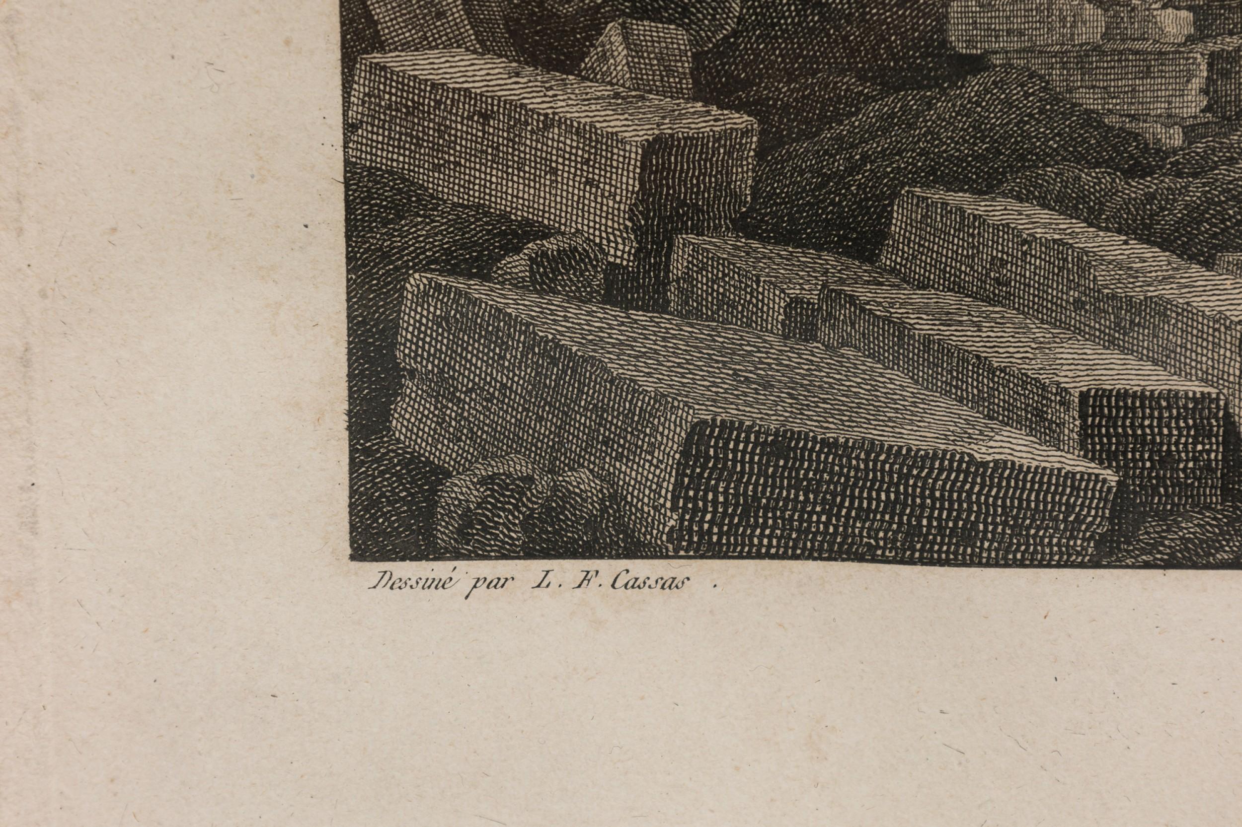 Framed Italian Neo-Classic Lithograph of the Temple of Neptune (19. Jahrhundert) im Angebot