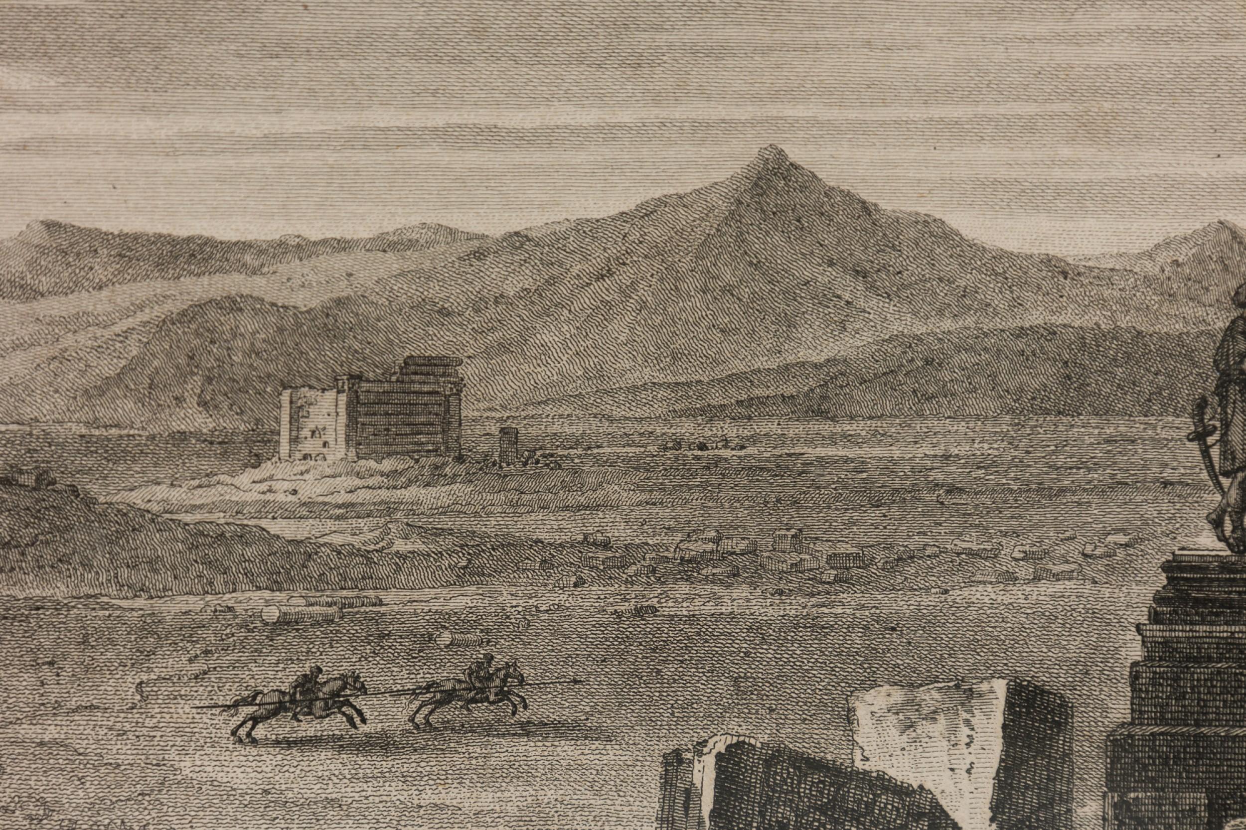 Framed Italian Neo-Classic Lithograph of the Temple of Neptune (Wurzelholz) im Angebot