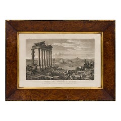 Framed Italian Neo-Classic Lithograph of the Temple of Neptune