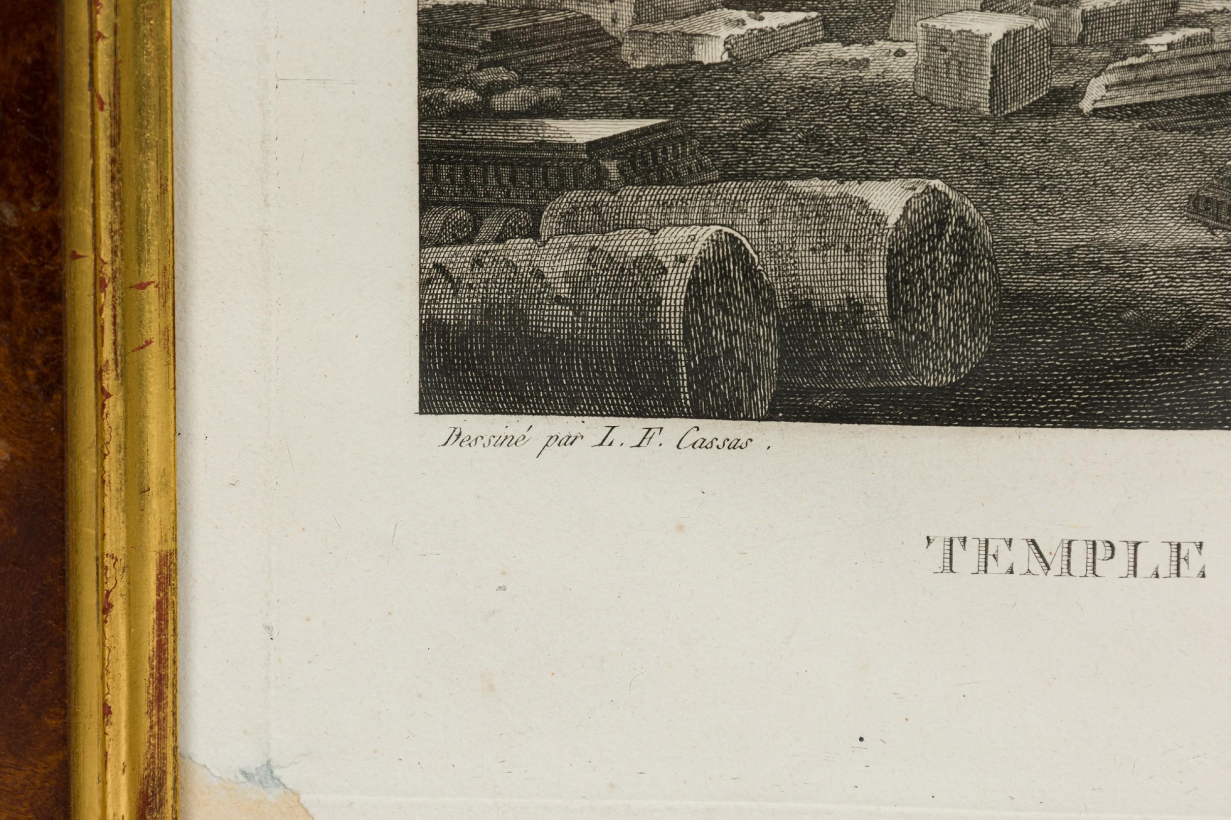 Framed Italian Neo-Classic Lithograph of the Third Triumphal Arch in Palmyra (19. Jahrhundert) im Angebot