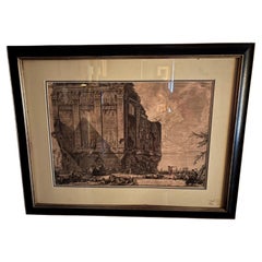 Framed Italian Print of Roman Ruins, 19th Century