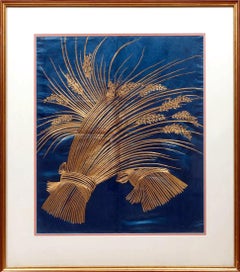 Framed Japanese Embroidery Silk Panel Meiji Period