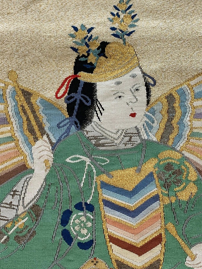 Framed Japanese Fukusa Textile Art Meiji Period For Sale at 1stDibs