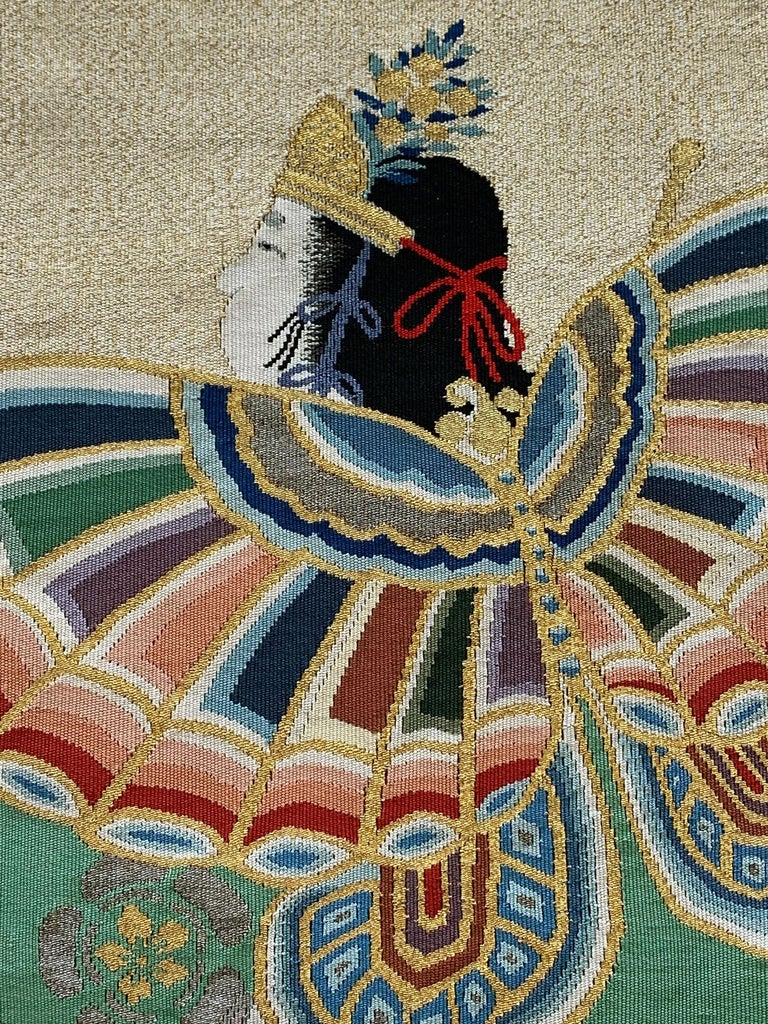Framed Japanese Fukusa Textile Art Meiji Period For Sale at 1stDibs