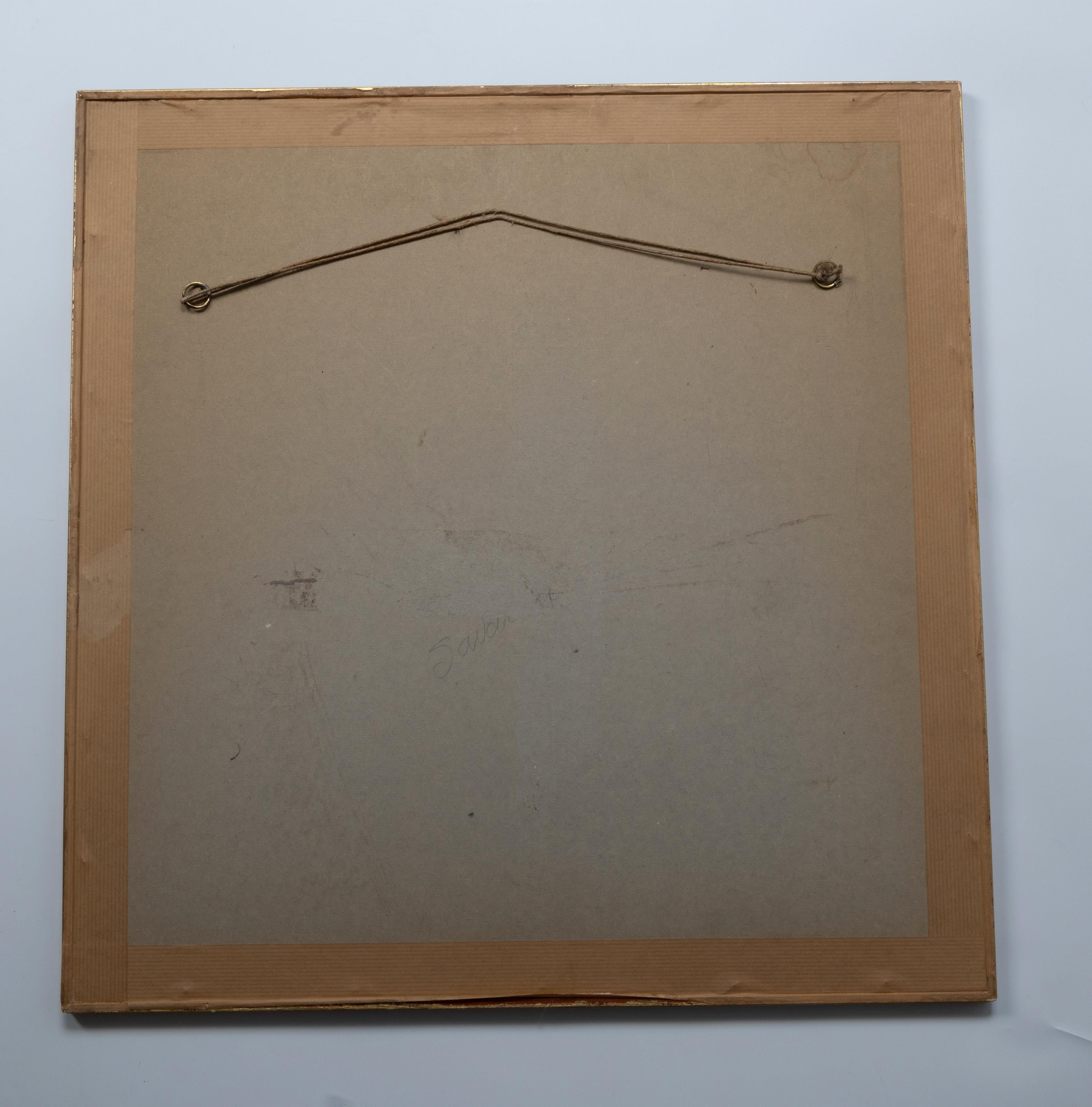 Framed Japanese Painting on Silk, Flowers In Basket , Japan, Showa Period C.1930 For Sale 1