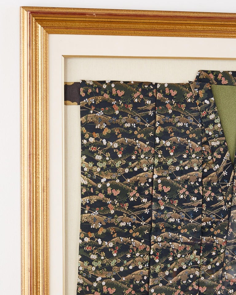 Framed Japanese Silk Brocade Ceremonial Kimono at 1stDibs