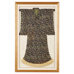 Framed Japanese Silk Brocade Ceremonial Kimono